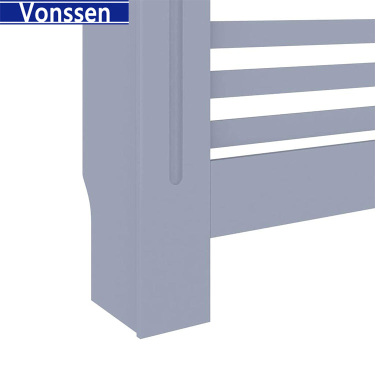 Vonssen Cover MDF with Water Base Laqucer Finish Horizontal Slats Heating Cabinet Smooth Top for Living Room Bedroom Furniture Decor SI-20337