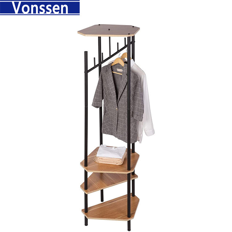 Vonssen Hall Tree Perfect Choice for Small Spaces Entryway Hall Tree Coat Rack Freestanding Storage with Shoe Shelf VS1060400017