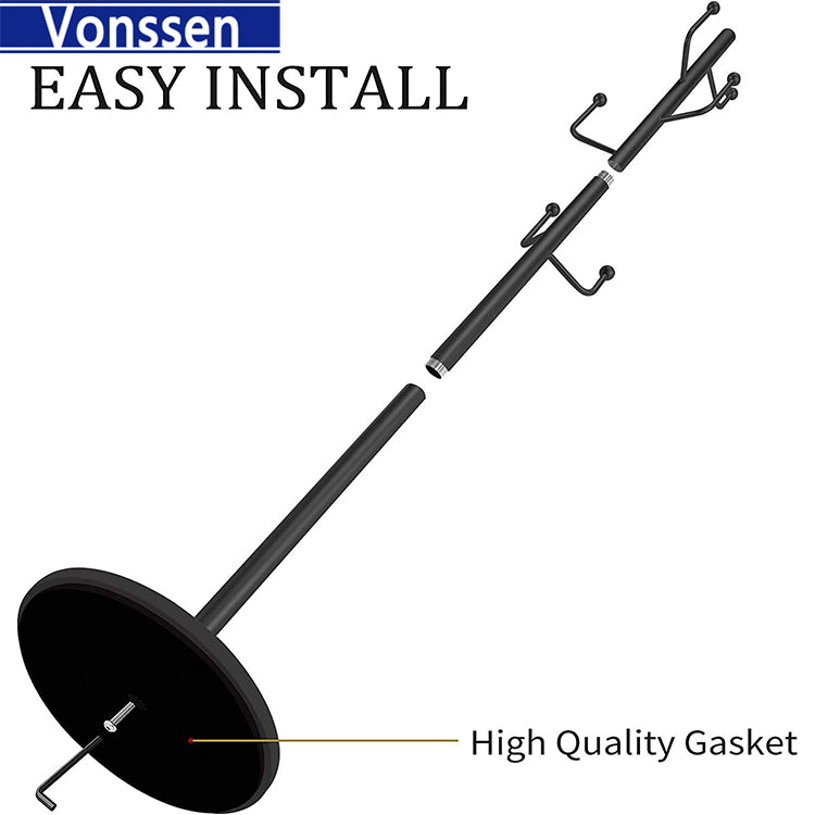 Vonssen Coat Rack Freestanding Metal Coat Rack Nordic Luxury Coat Stand with 8 Hooks & Stable Base Iron Art Hall Coat Tree for Hallway Entryway Bedroom Entryway Easy Assembly VS1060400010