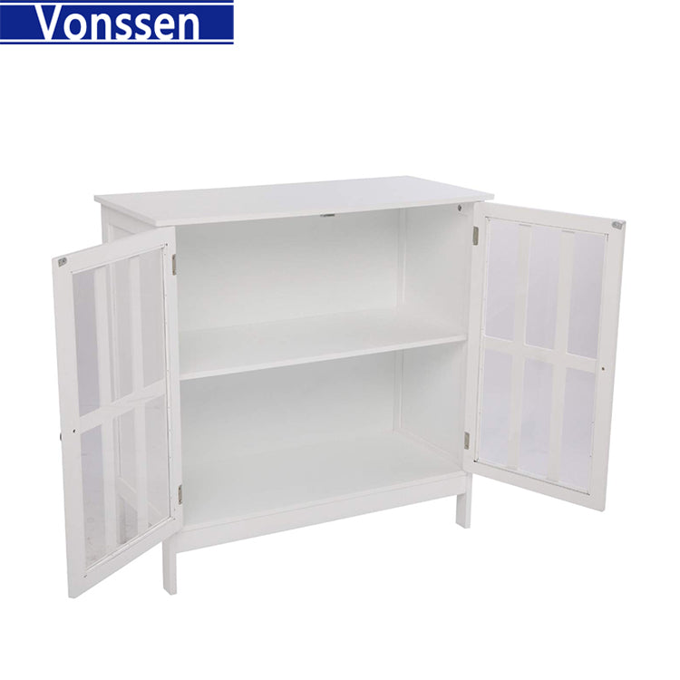 Vonssen Sideboard Buffet Storage Cabinet Cupboard with 2 Doors Credenza for Multifunction in Kitchen Console Living Room SI-80137