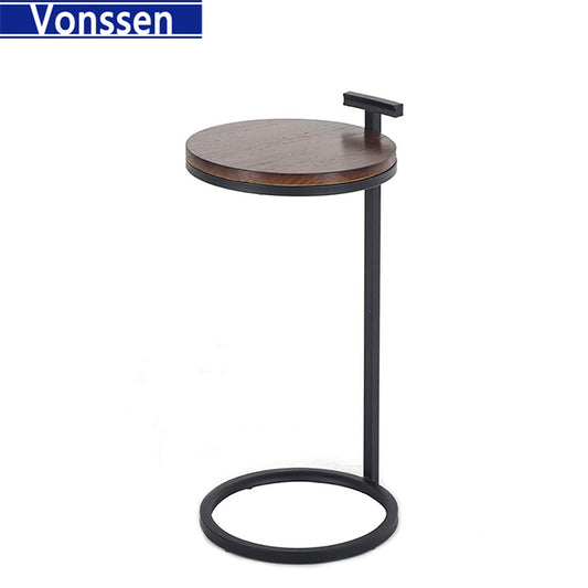 Vonssen Small round side table tall plant stand compact space saving furniture corner end table retro style plant stand flower pot holder for patio VS1010400217 --