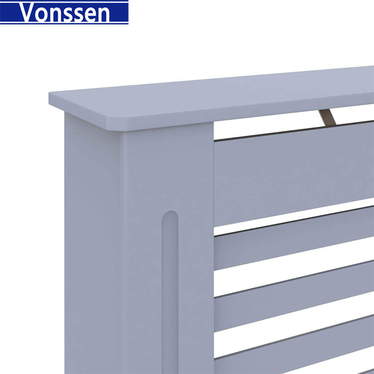 Vonssen Cover MDF with Water Base Laqucer Finish Horizontal Slats Heating Cabinet Smooth Top for Living Room Bedroom Furniture Decor SI-20337