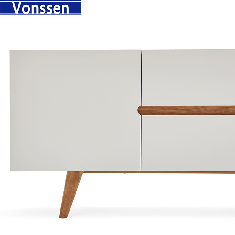 Nordic Furniture White Soild Sideboard Original Design Sideboard with Wooden Legs 9962