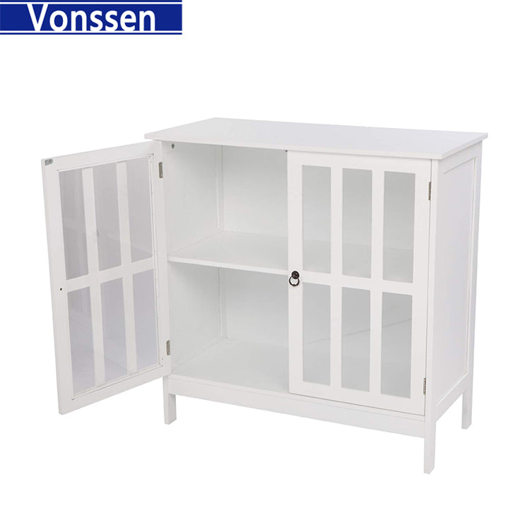 Vonssen Sideboard Buffet Storage Cabinet Cupboard with 2 Doors Credenza for Multifunction in Kitchen Console Living Room SI-80137