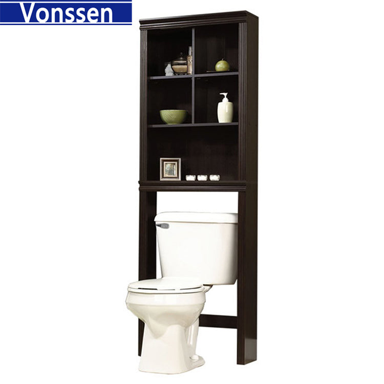 Vonssen Over The Toilet Storage Cabinet with Moru Tempered Glass Doors Bathroom Organizer Above Toilet Storage Cabinet SI-50037