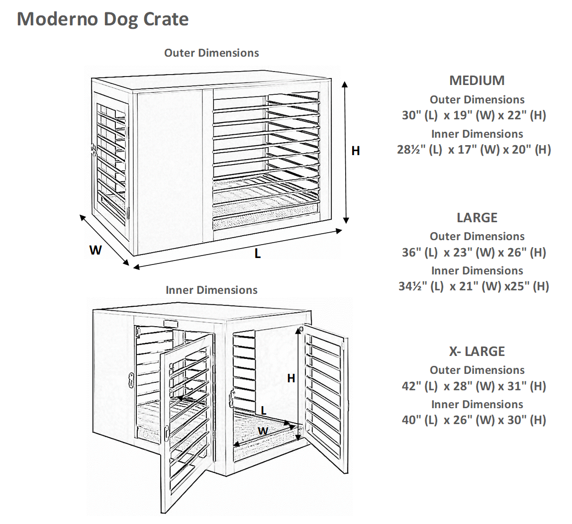 Vonssen Moderno Double Door Wooden Dog Crate VS3010100016