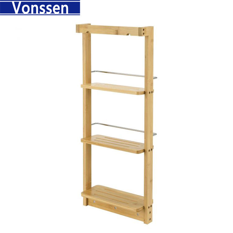 Vonssen bathroom shelf hanging shelf kitchen wall shower shelf bamboo VS1041200078