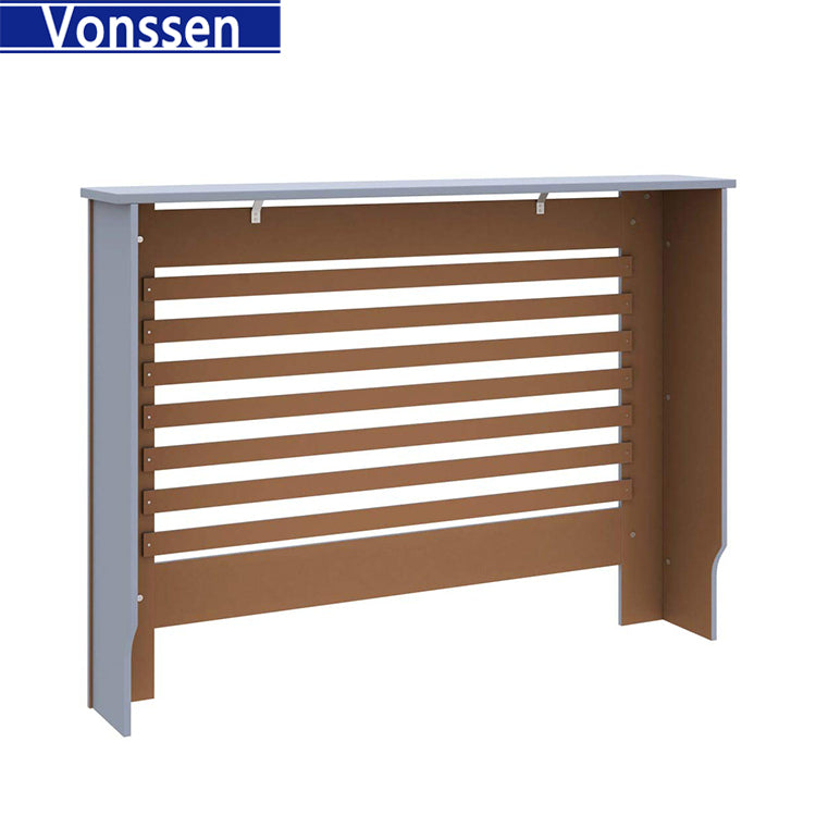 Vonssen Cover MDF with Water Base Laqucer Finish Horizontal Slats Heating Cabinet Smooth Top for Living Room Bedroom Furniture Decor SI-20337