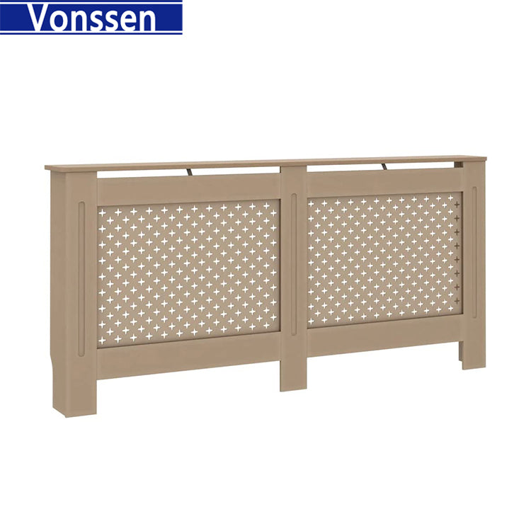 Vonssen Black Radiator Cover Heating Cabinet Shelf MDF Heating Cover Cabinet Home and Office Heater Heating Side Stand Radiator Cover Cabinet Shelf Cross Design SI-20185