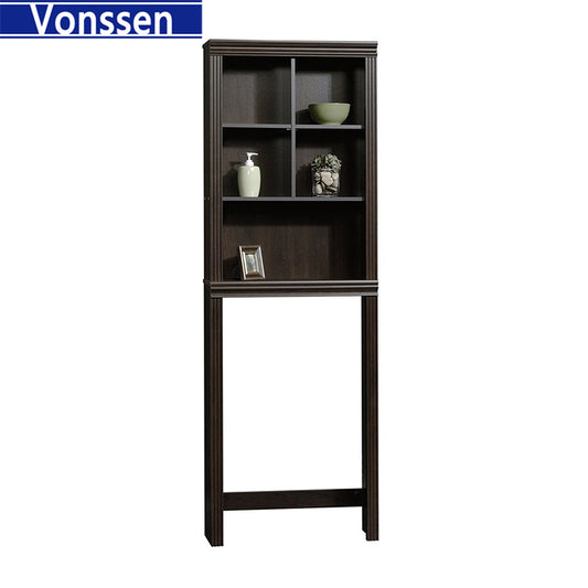 Vonssen Over The Toilet Storage Cabinet with Moru Tempered Glass Doors Bathroom Organizer Above Toilet Storage Cabinet SI-50037