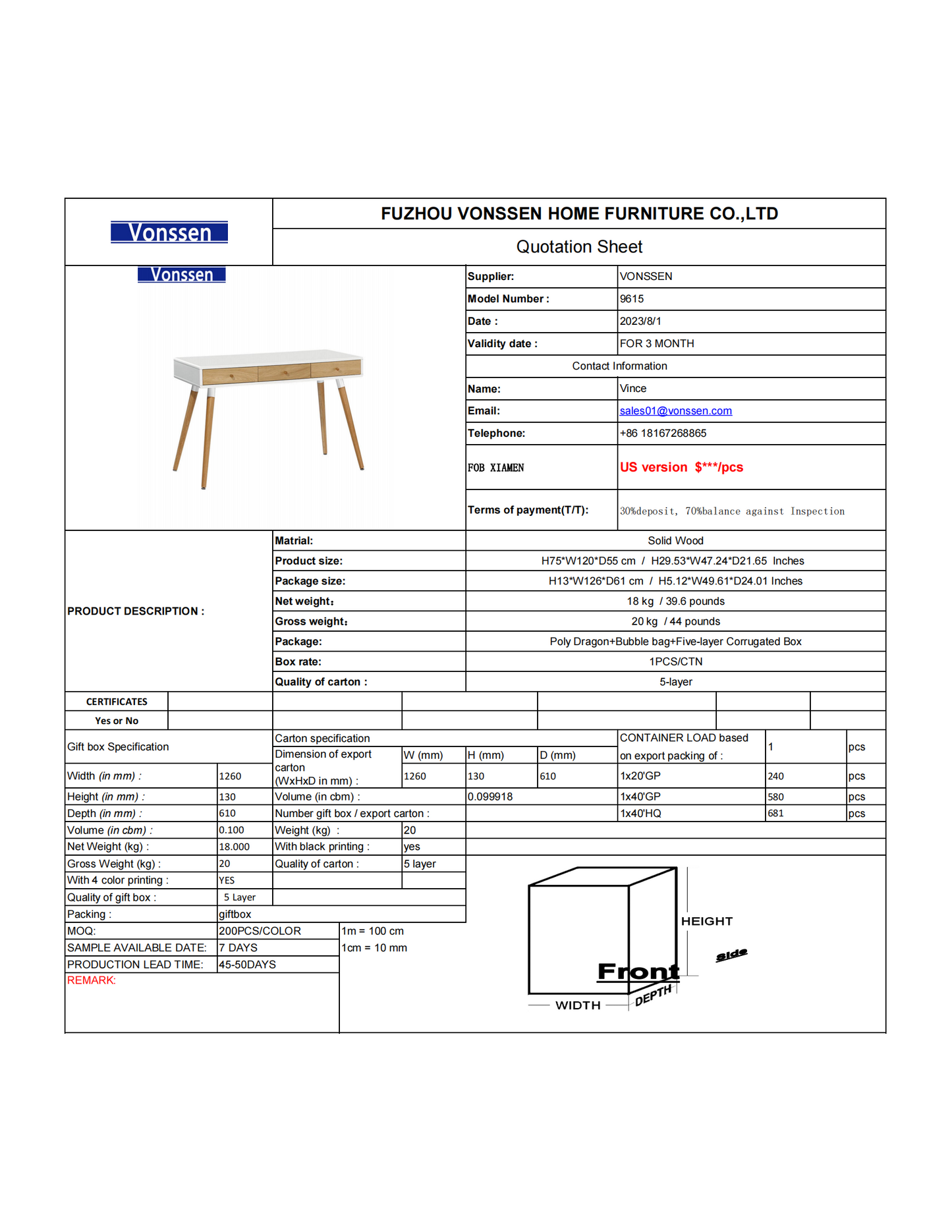 Modern Computer Vanity-Desk with Drawers and Solid Wooden Legs For Bedroom Furniture Home Office Study Work Writing Standing Makeup Vanity Table Workstation White 9615