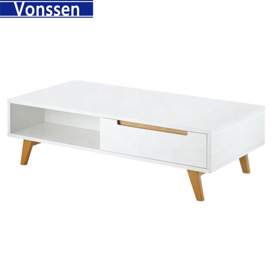 Storage Coffee Table Minimalist Display Coffee Table Coffee Table for Living Room Small Place Bedroom High Gloss White Engineered Wood9967