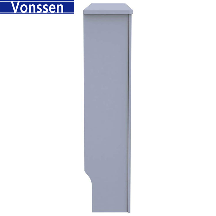 Vonssen Cover MDF with Water Base Laqucer Finish Horizontal Slats Heating Cabinet Smooth Top for Living Room Bedroom Furniture Decor SI-20337