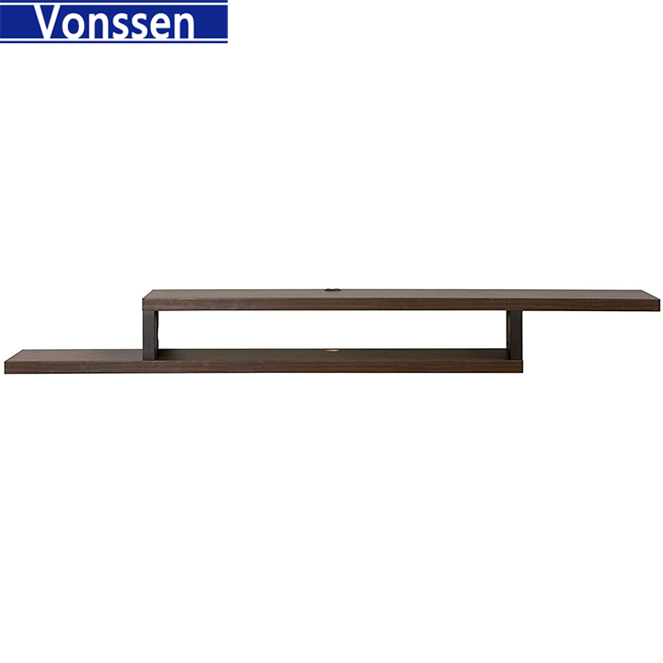 Vonssen Martin Furniture Asymmetrical Floating Wall Mounted TV Console 72inch Skyline Walnut VS1010600001